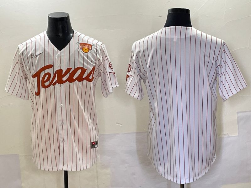 Men Texas Longhorns Blank White stripe Nike joint Name NCAA 2025 Jersey style 4
